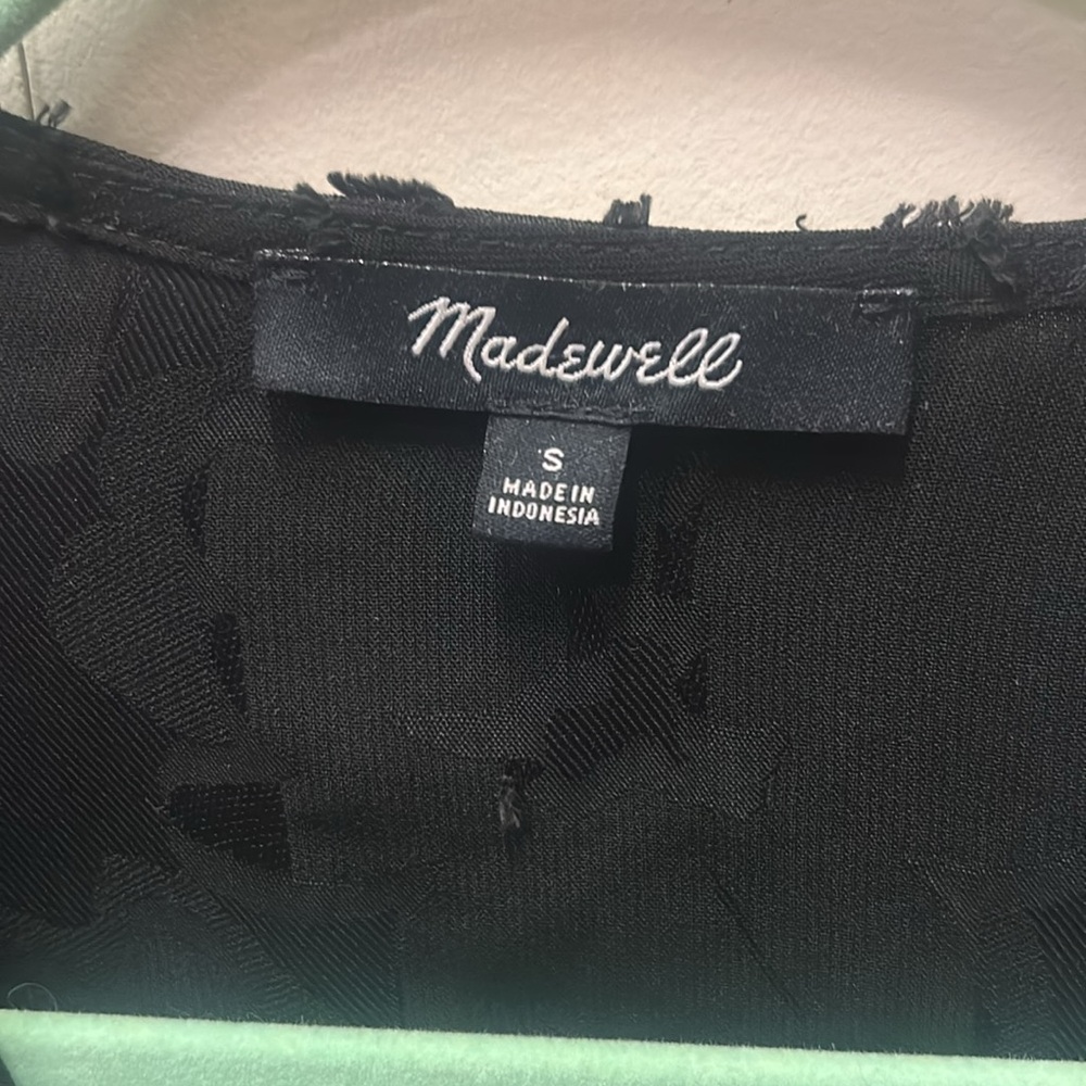 Black Floral Textured Women's Wrap Top by Madewell - Picture 2 of 8